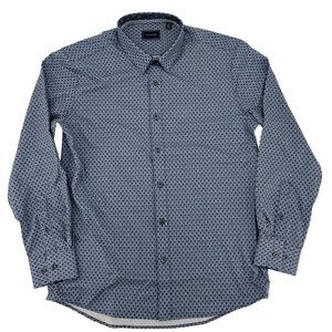 7 Diamonds | Men's Button Down Shirt | Blue Diamond Pattern | Various Sizes